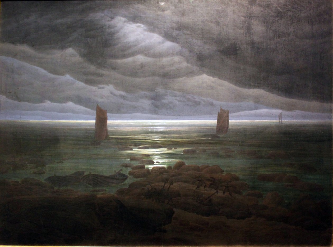 Pobřeží v měsíčním světle od Caspar David Friedrich