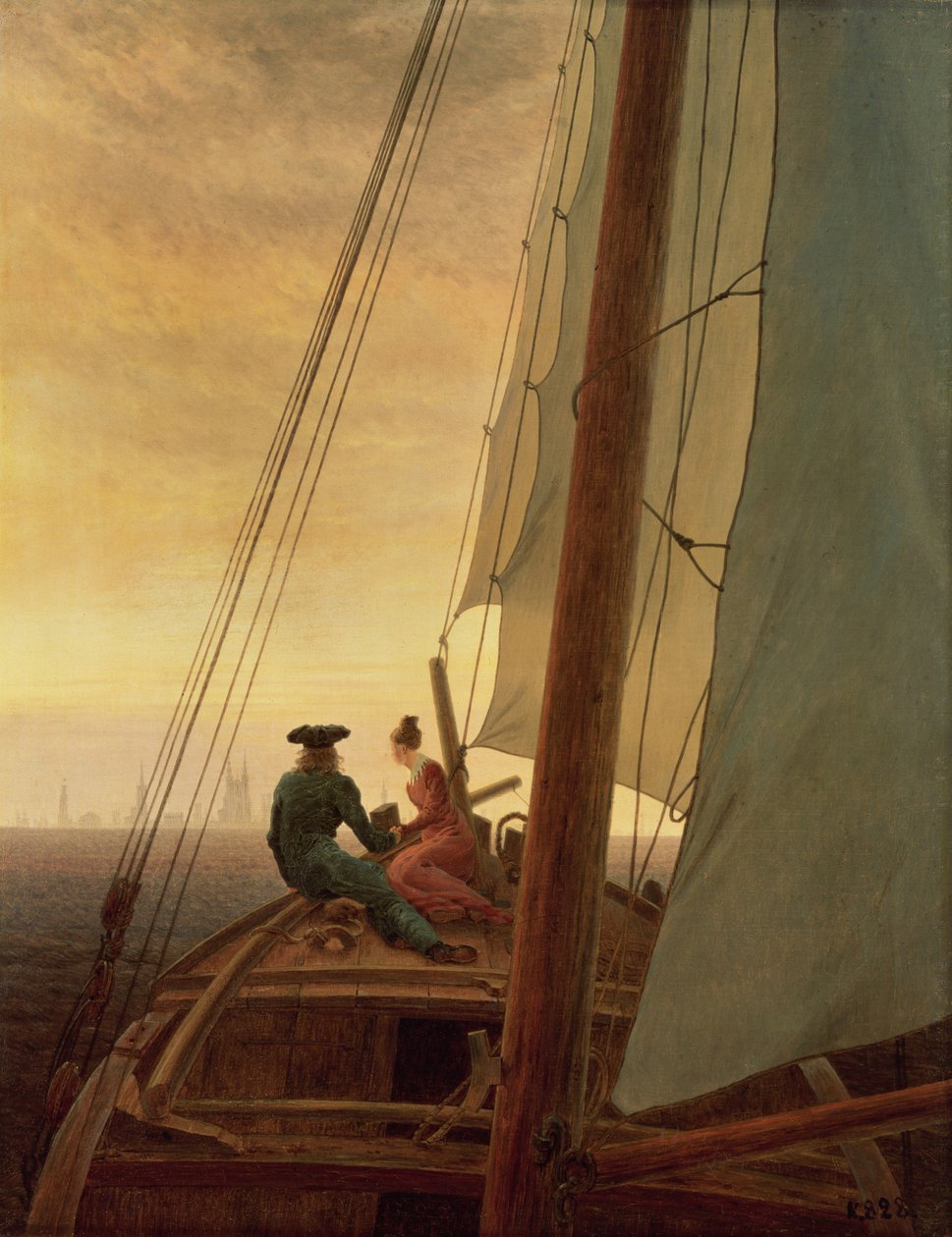 Na palubě plachetnice od Caspar David Friedrich