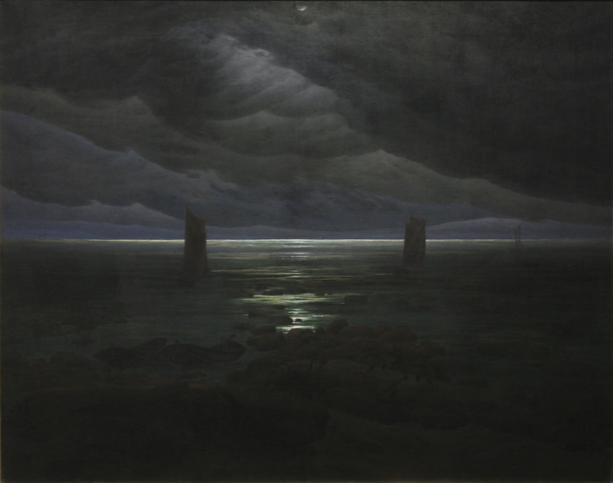 Mořské pobřeží v měsíčním světle od Caspar David Friedrich