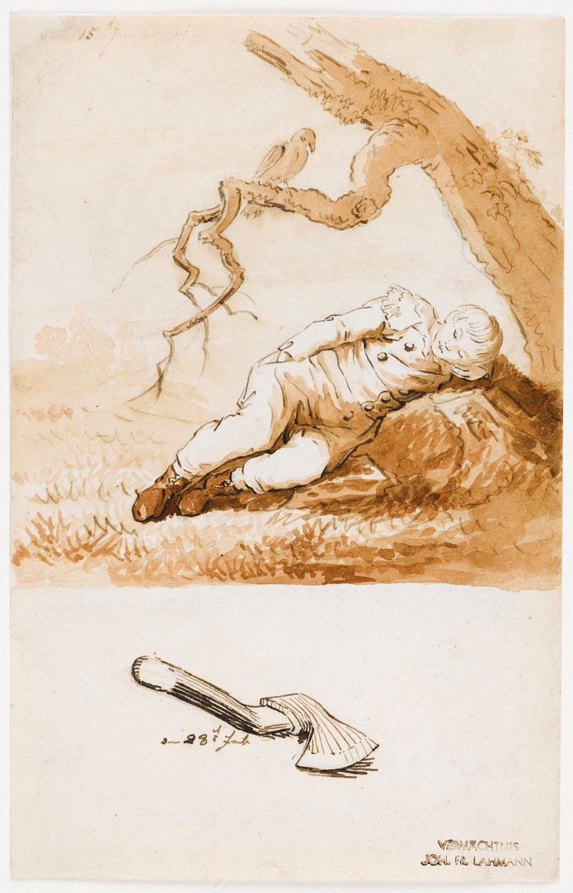 Spící chlapec od Caspar David Friedrich
