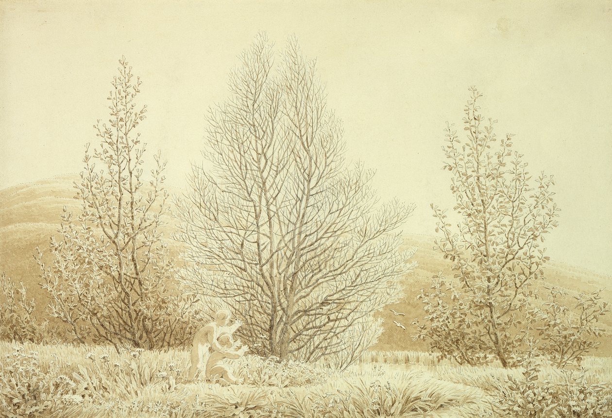 Jaro (tužka a sépie na papíře) od Caspar David Friedrich