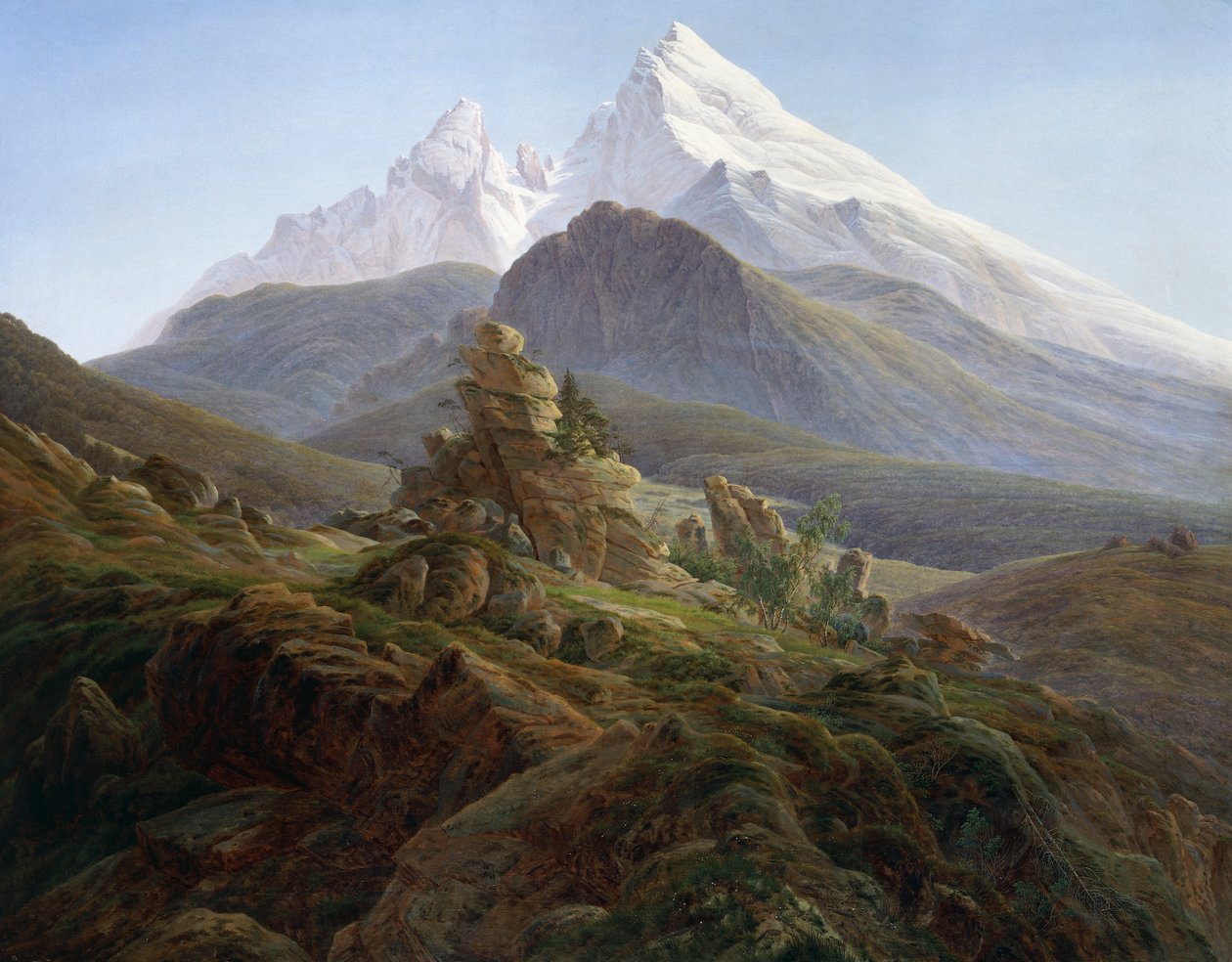 Watzmann (olej na plátně) od Caspar David Friedrich