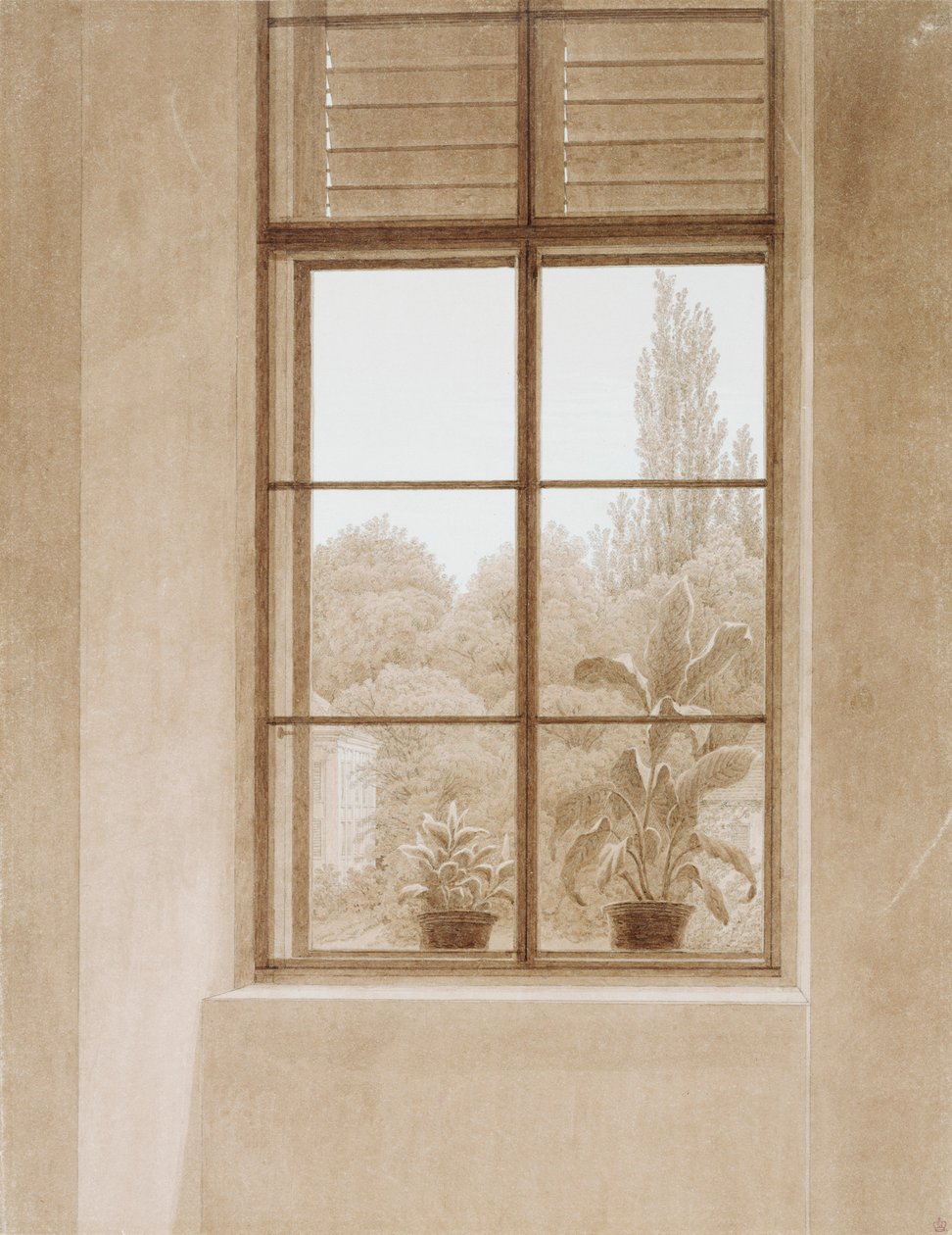 Okno s výhledem do parku, 1810-1811. od Caspar David Friedrich