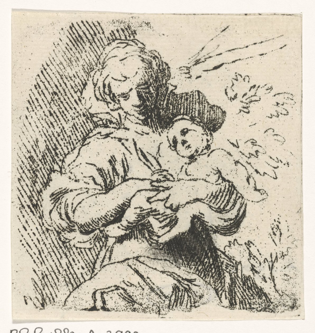 Žena s dítětem v náručí od Caspar Jacobsz. Philips