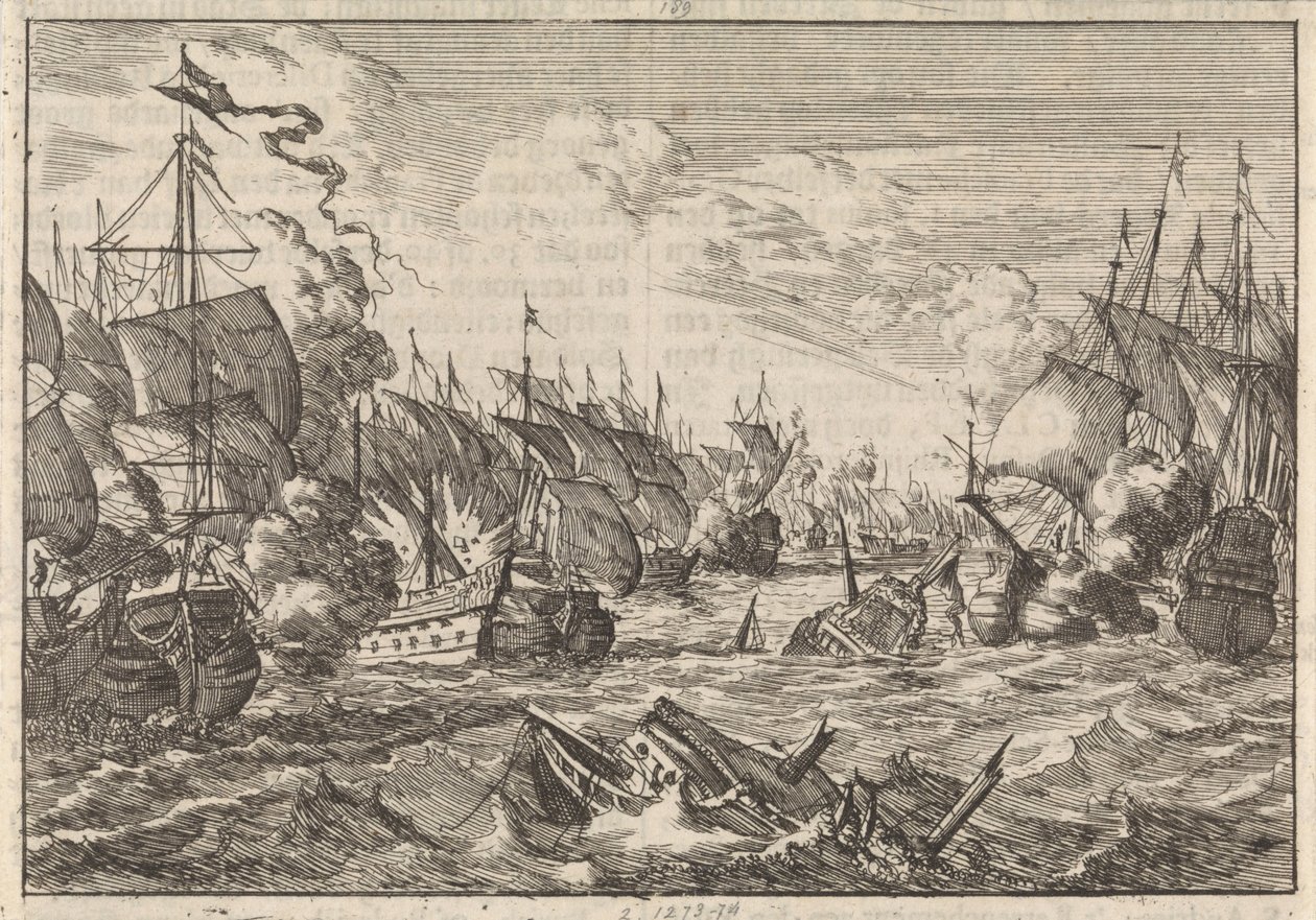 Bitva u Solebay, 1672 od Caspar Luyken