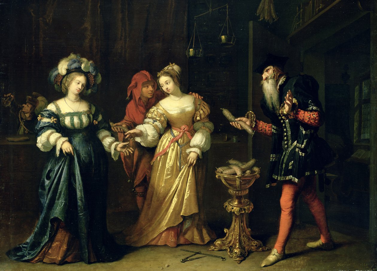 A Masked Joker, 1668 od Caspar Netscher