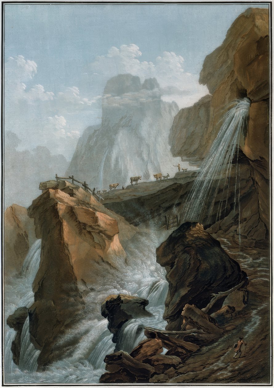 Vodopády Geltenbach od Caspar Wolf