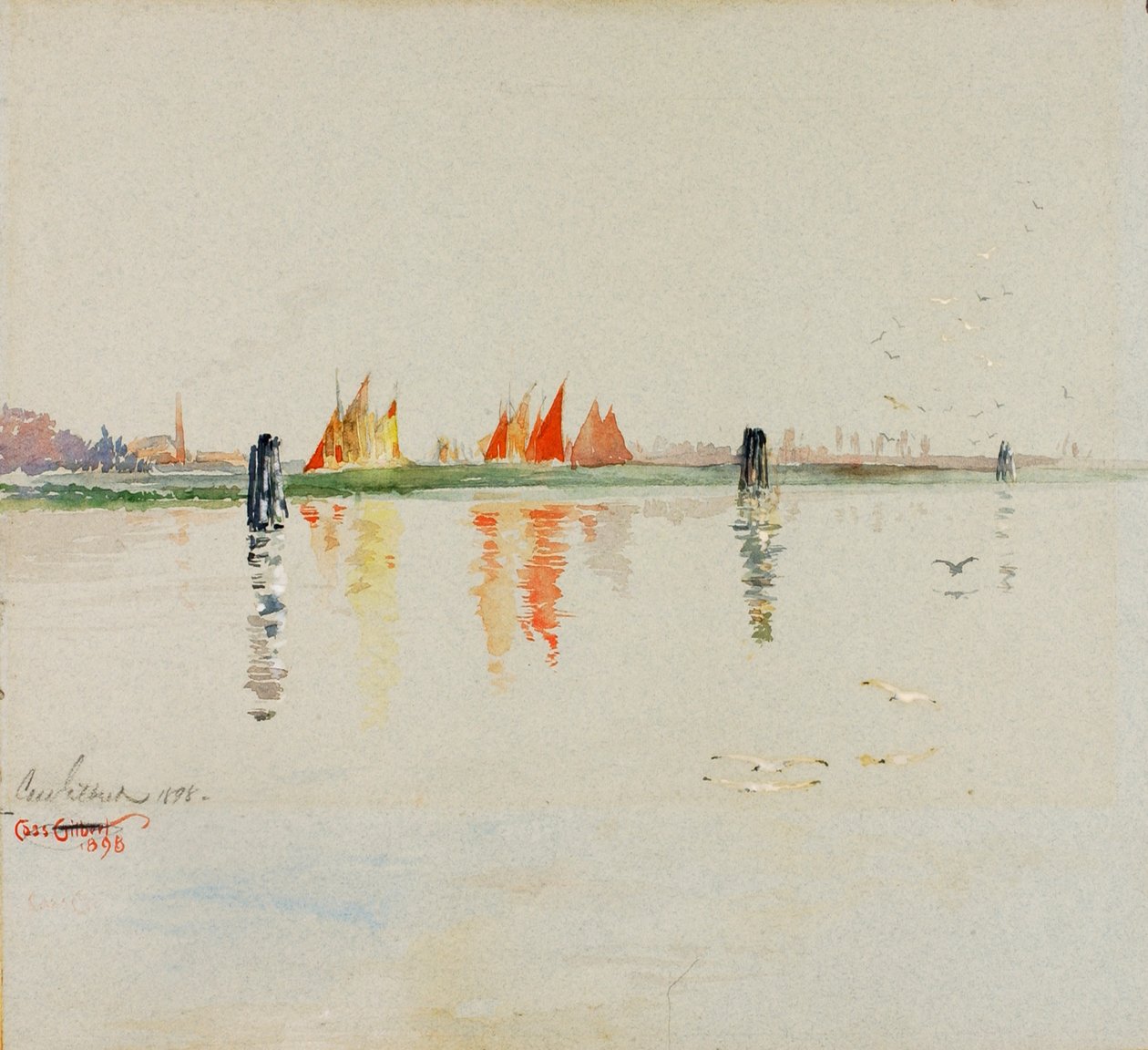Laguna, Benátky, 1898. od Cass Gilbert