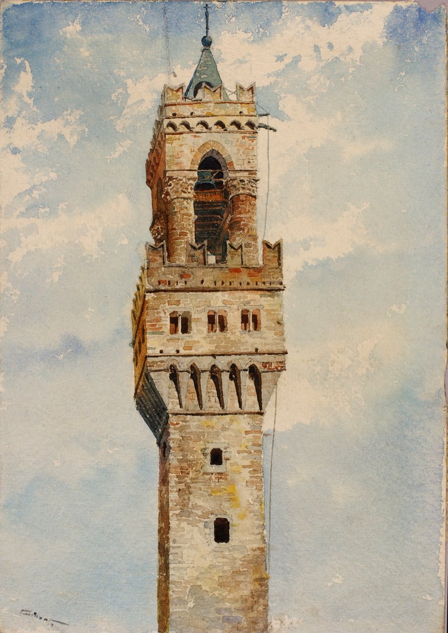 Věž Palazzo Vecchio, Florencie, Itálie od Cass Gilbert