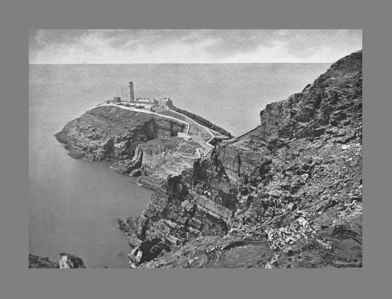 Maják South Stack, Holyhead, c1900 od Catherall and Pritchard