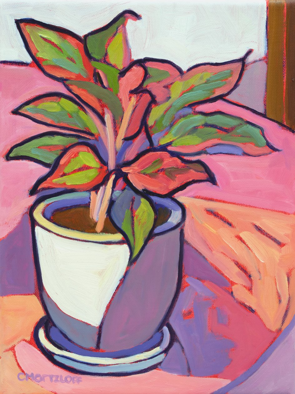 Cabana Plant, 2024 (olej) od Catherine J Martzloff
