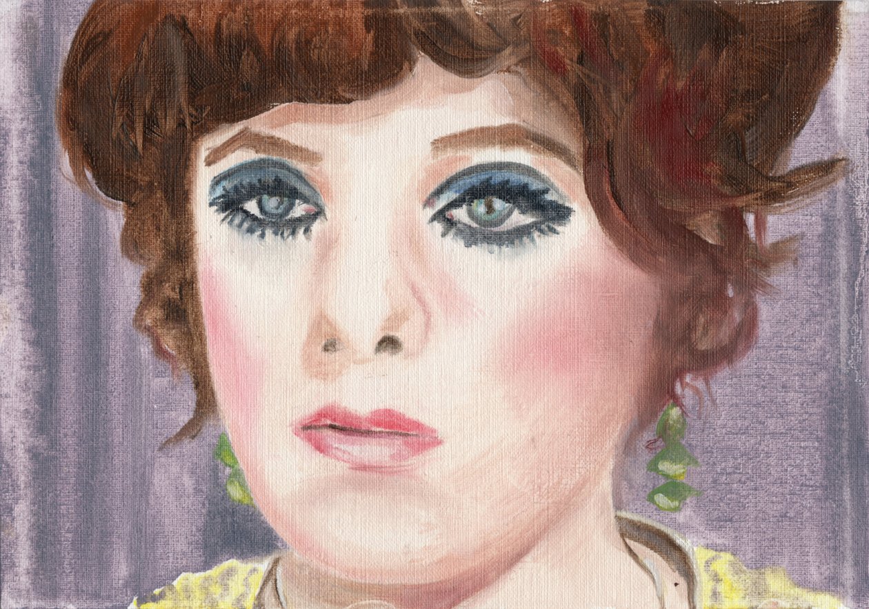 Myrta (Náušnice), 2024 (olej na papíře) od Cathy Lomax