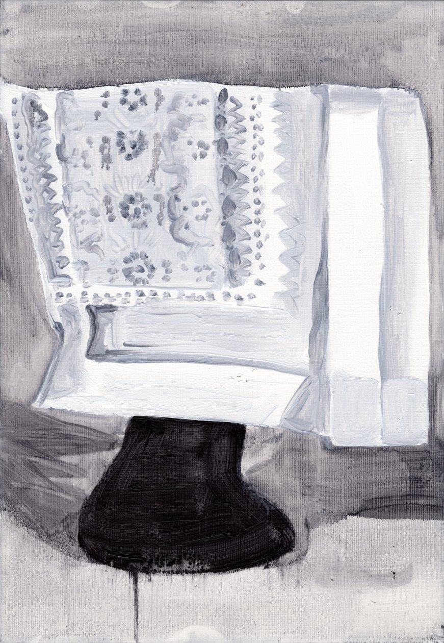 Obsfuscate, 2019 (olej na papíře) od Cathy Lomax