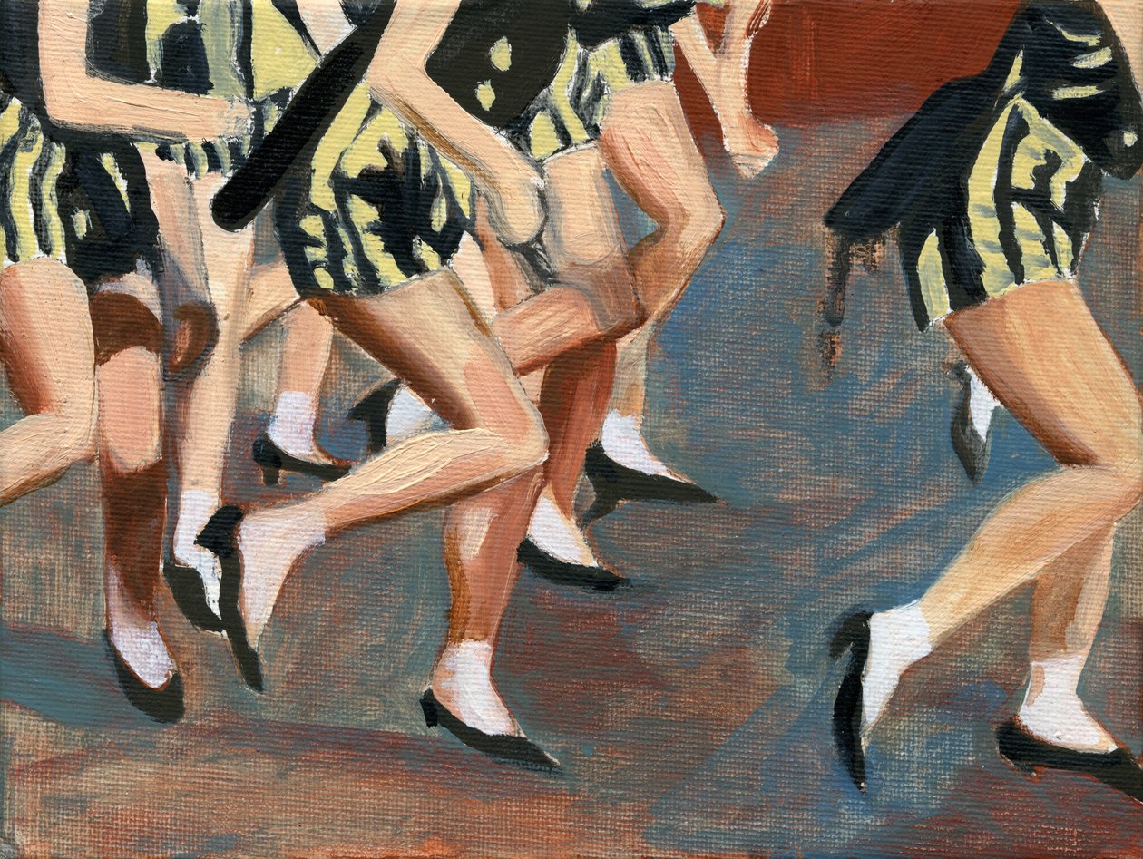 Kohoutky, 2008 (olej na plátně) od Cathy Lomax