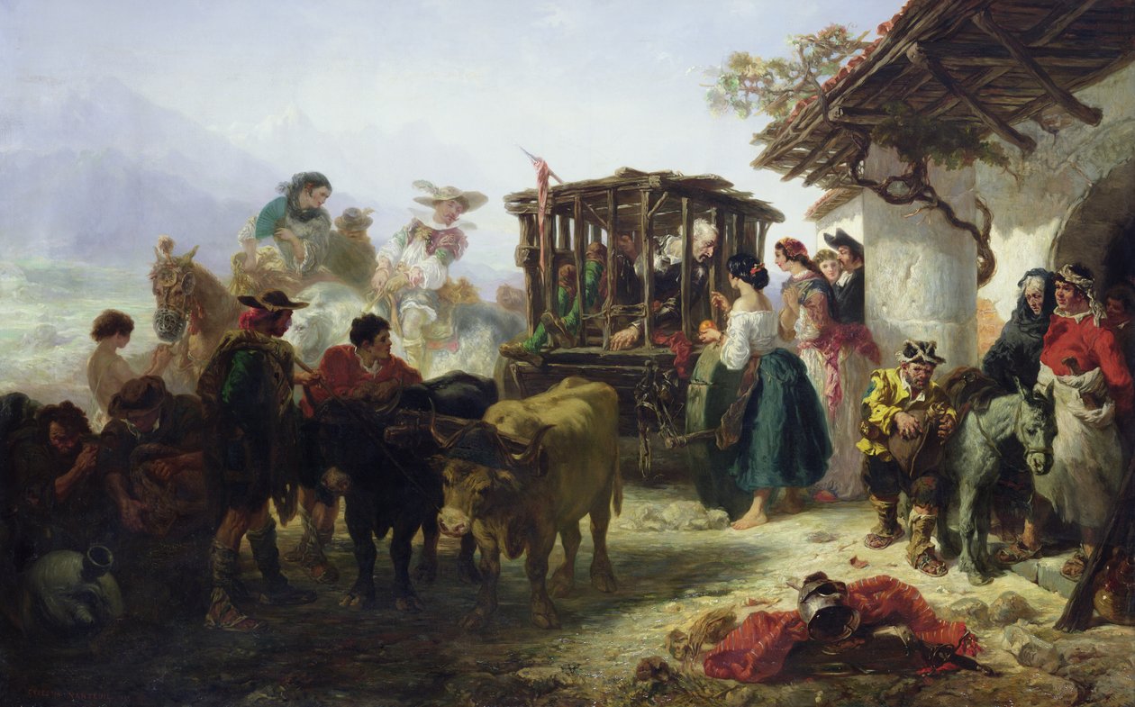 Don Quijote v kleci od Celestin Francois Nanteuil