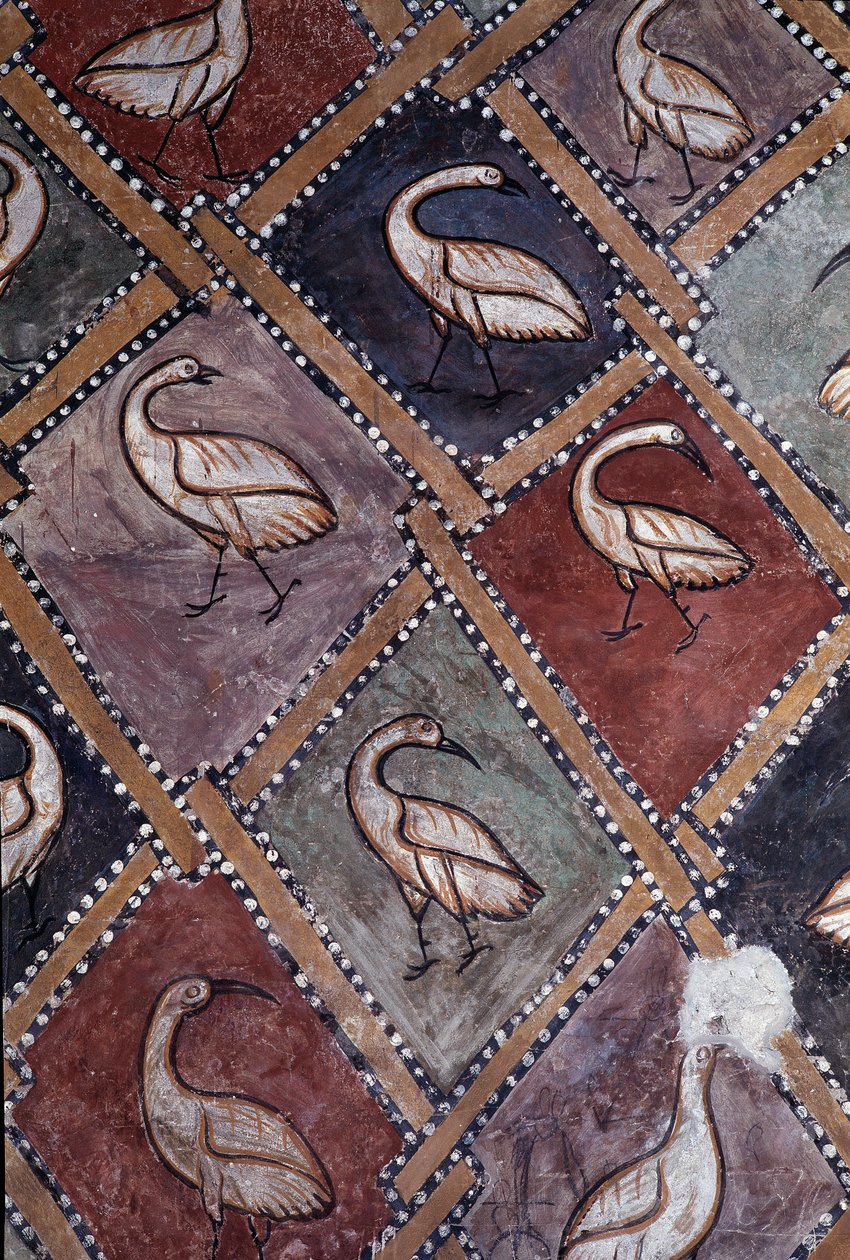 Ptáci, detail (freska od Central Italian School