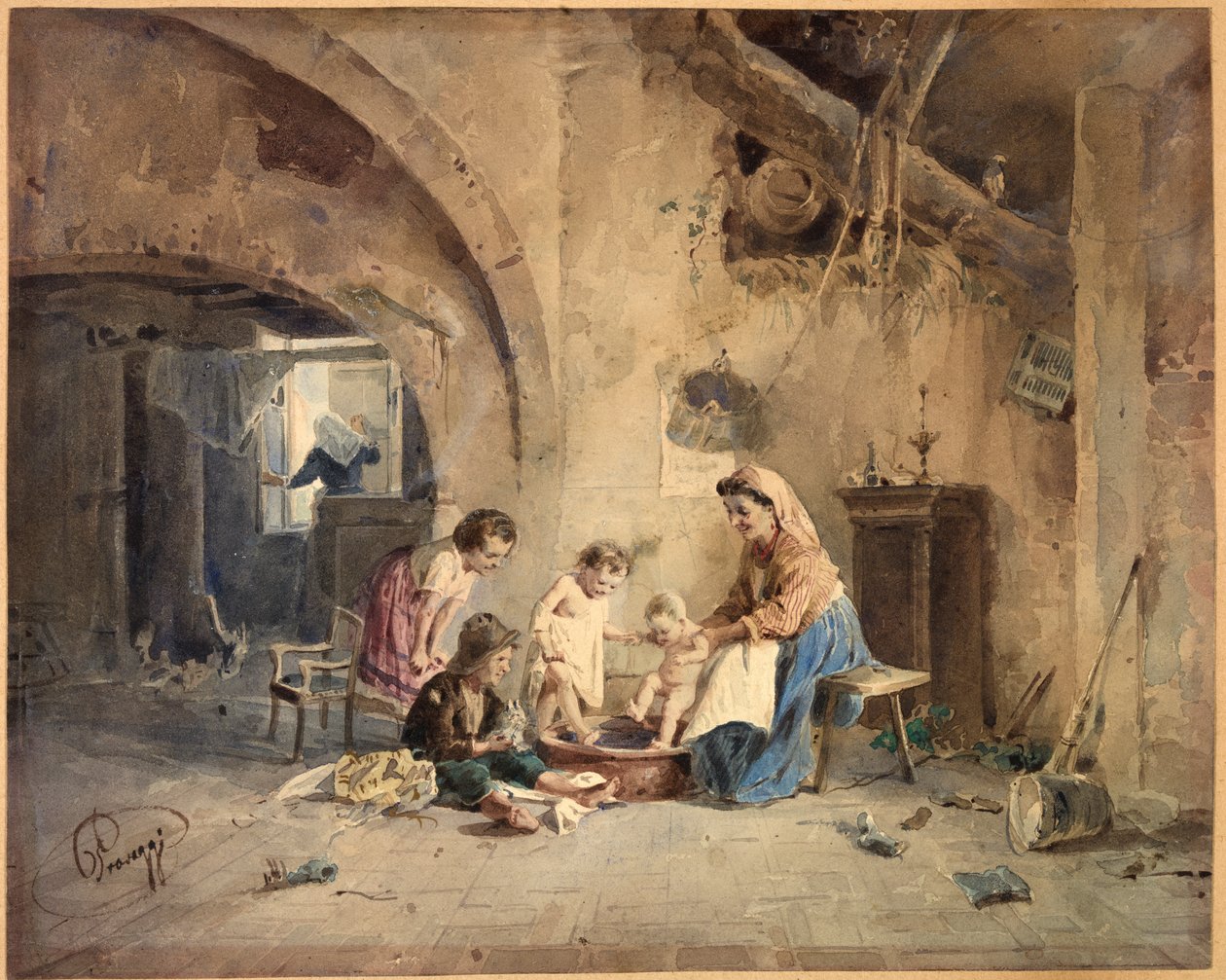 The Bath, 19. století. od Cesare Provaggi