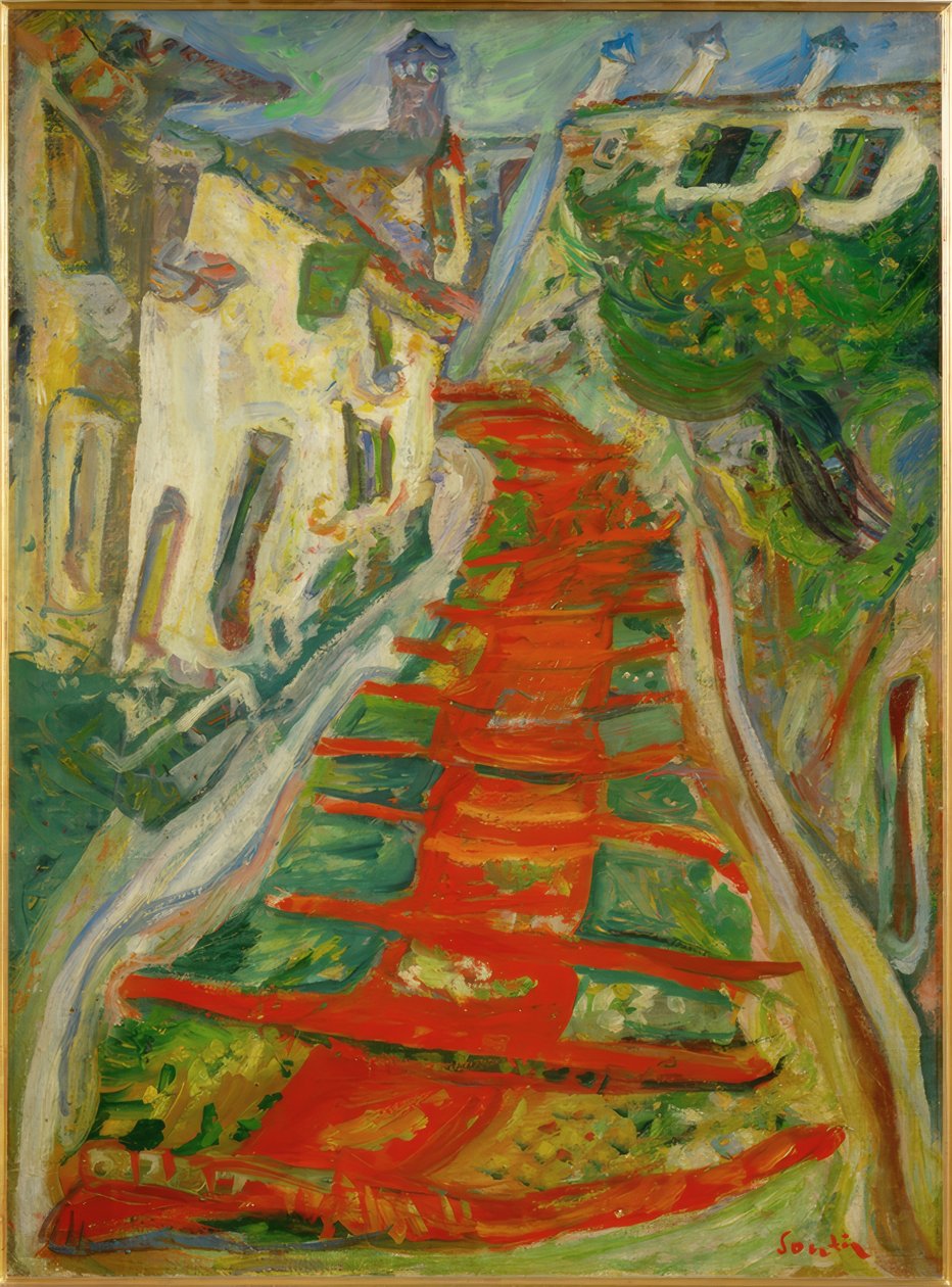 Červené schody v Cagnes od Chaim Soutine
