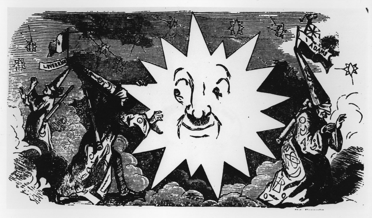 Karikatura objevu Neptuna z listu "Le Charivari", 1. ledna 1847. od Cham