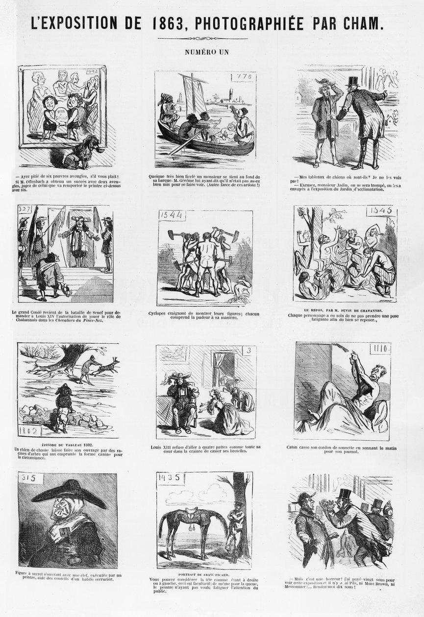 Výstava z roku 1863, fotografoval Cham, z „Charivari“, 10. května 1863 od Cham