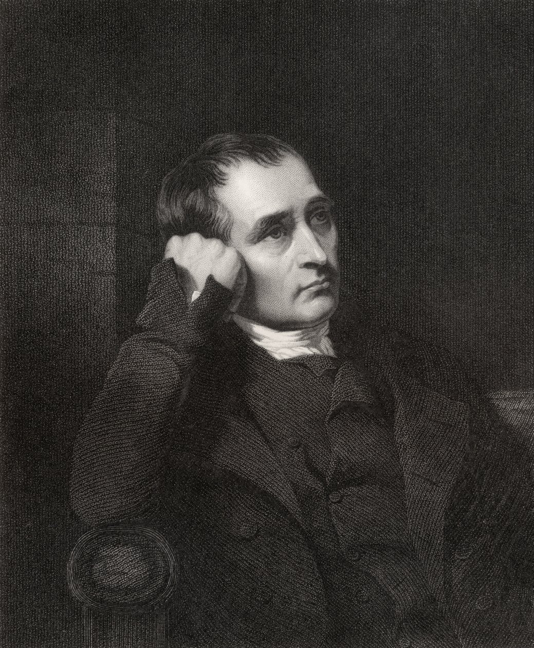 Samuel Crompton, rytina J. Morrisona, z knihy "National Portrait Gallery, volume V", vydané kolem roku 1835. od Charles Allingham