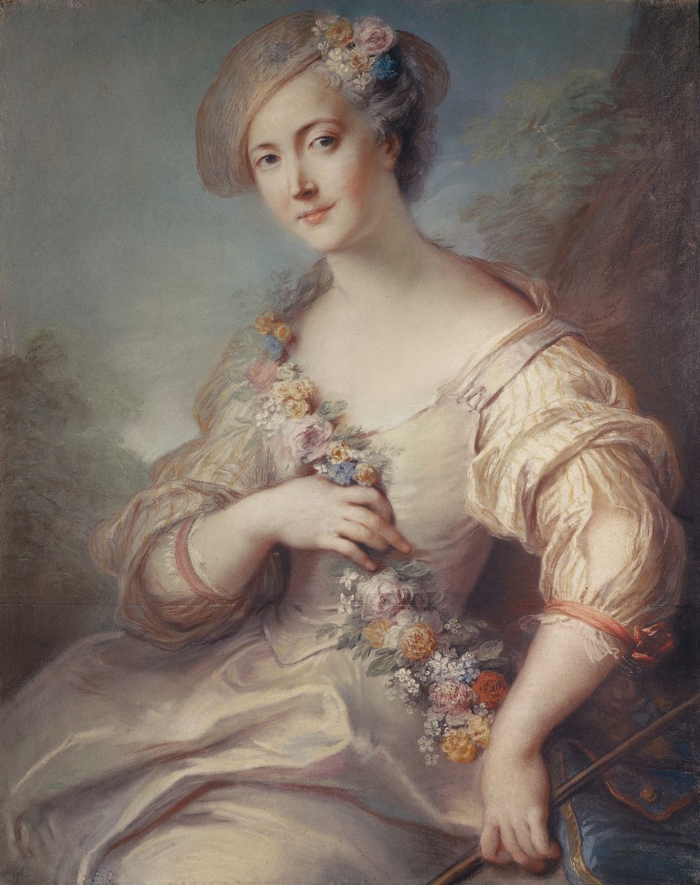 Marquise de Beuvron (pastel) od Charles Antoine Coypel