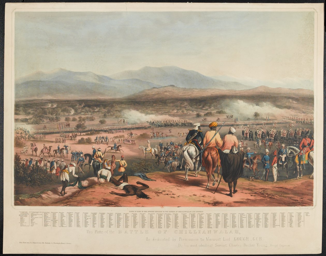 Bitva u Chillianwala 13. ledna 1849 od Charles Becher Young