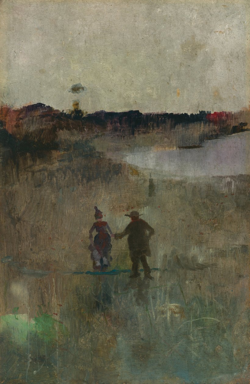 (Krajina se dvěma malými postavami, Richmond, NSW) od Charles Edward Conder