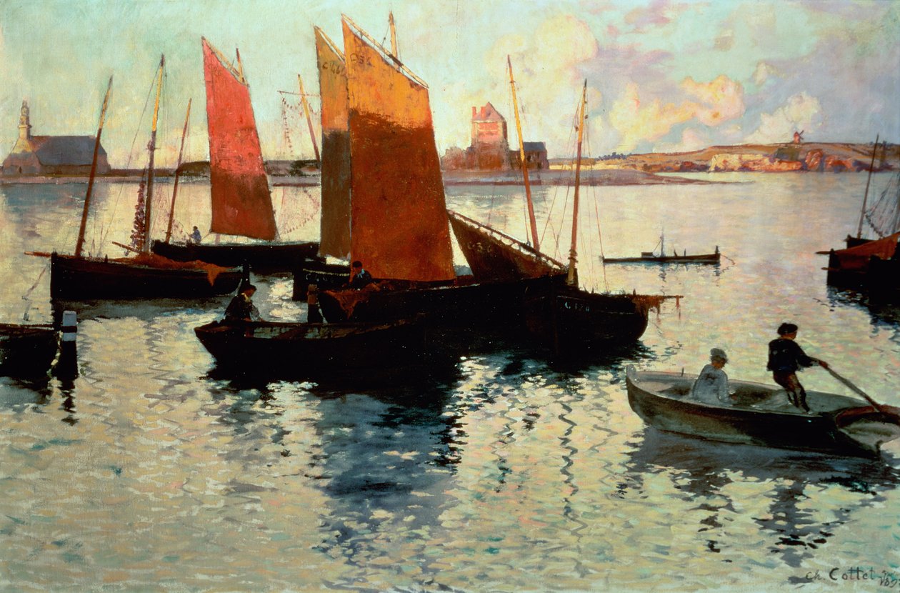 Večerní světlo v přístavu Camaret, 1892 od Charles Cottet