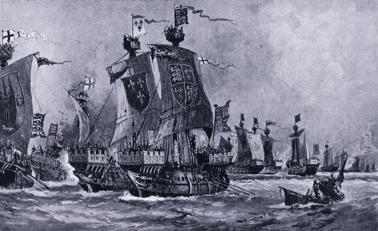 Bitva u Sluys, červen 1340, 20. léta 20. století od Charles Daniel Ward