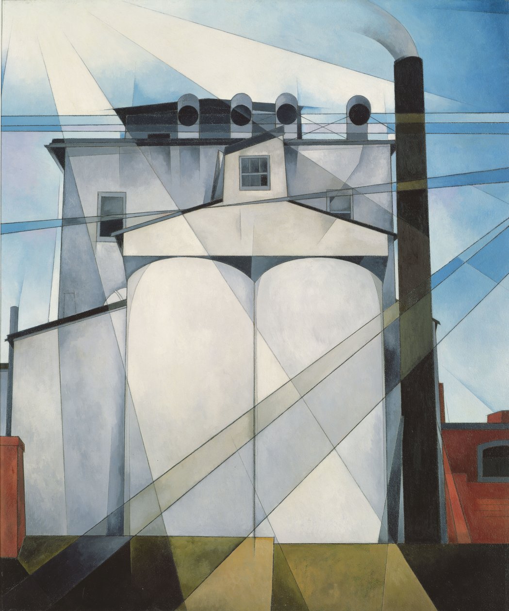 Můj Egypt, 1927 (olej, umělá křída a grafitová tužka na skládací desce) od Charles Demuth