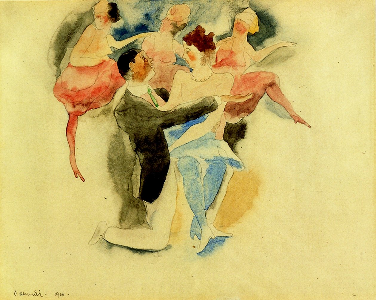 Vaudeville, 1916 (čb a tužka na papíře) od Charles Demuth