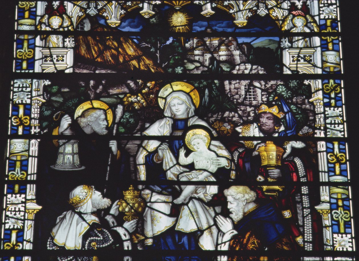 Klanění tří králů, výrobce Kempe und Co. (vitráže) od Charles E. Kempe