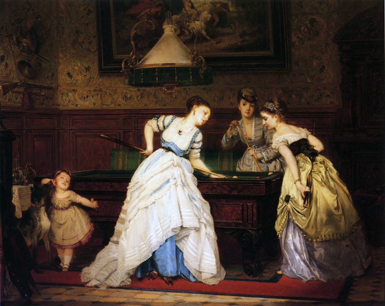 Dámy hrající kulečník, 1869 od Charles Edouard Boutibonne
