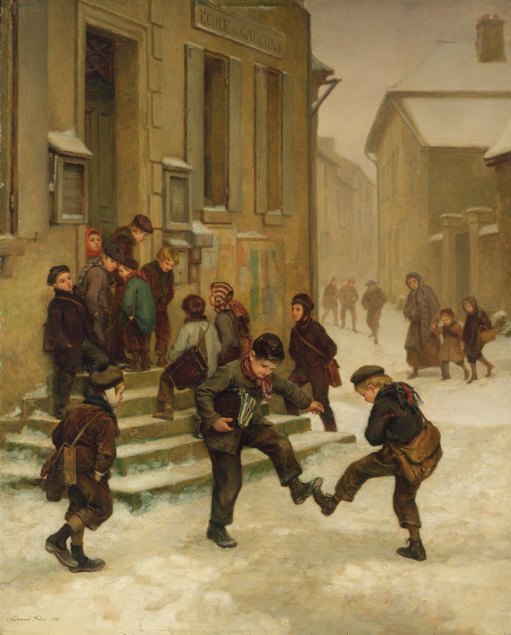 Před Školou od Charles Theodore Frere