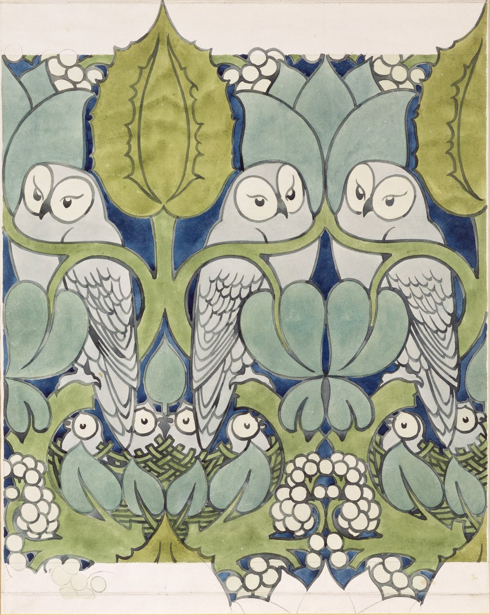 Sovy, 1913 (čb a tužka na papíře) od Charles Francis Annesley Voysey