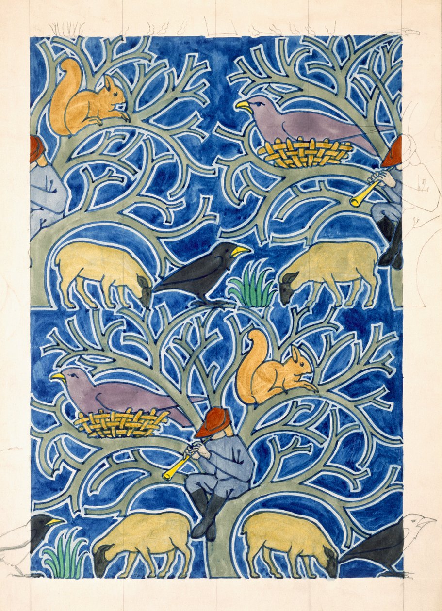 Krysař zvířat (wc a tužka na papíře) od Charles Francis Annesley Voysey