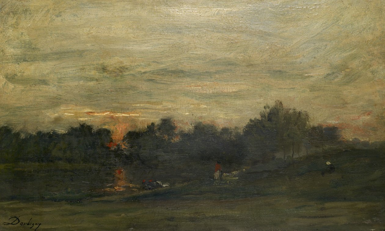 Krajina: Západ slunce od Charles Francois Daubigny