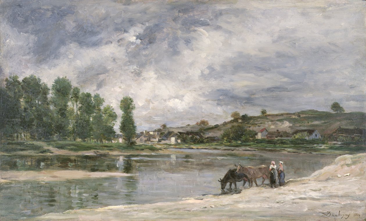 Na Loiře, 1874 (olej na dřevě) od Charles Francois Daubigny
