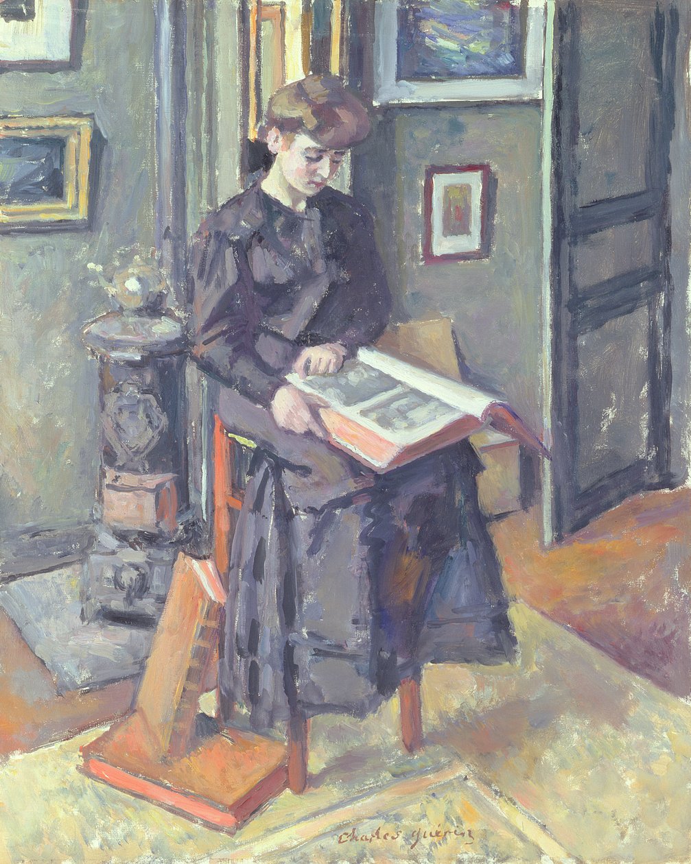 Dívka čtoucí knihu, 1906 od Charles Guerin