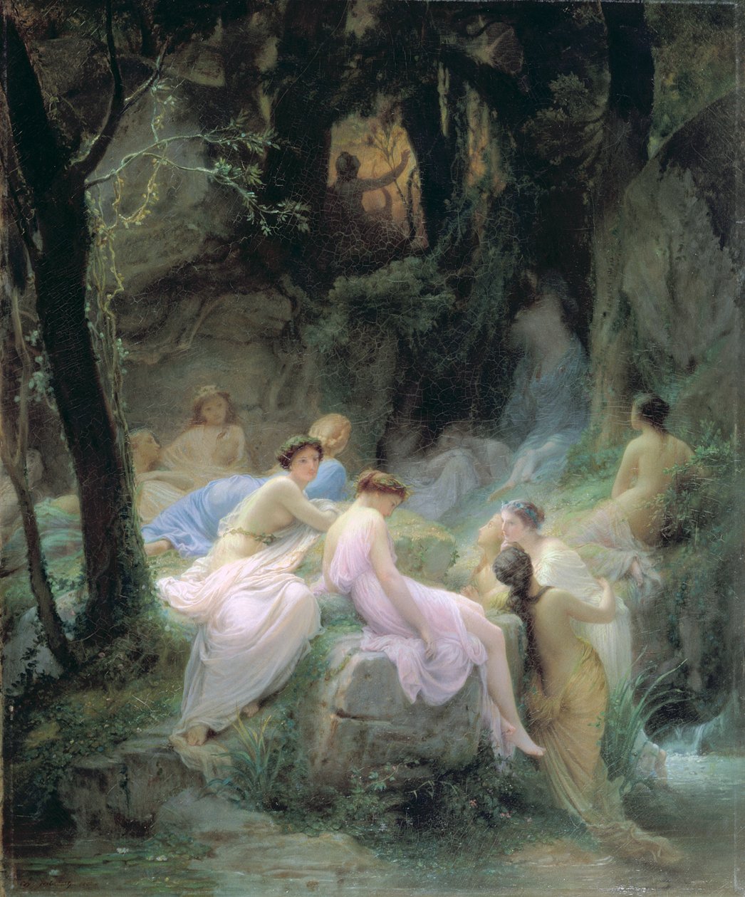 Nymfy poslouchající písně Orfea, 1853 od Charles François Jalabert