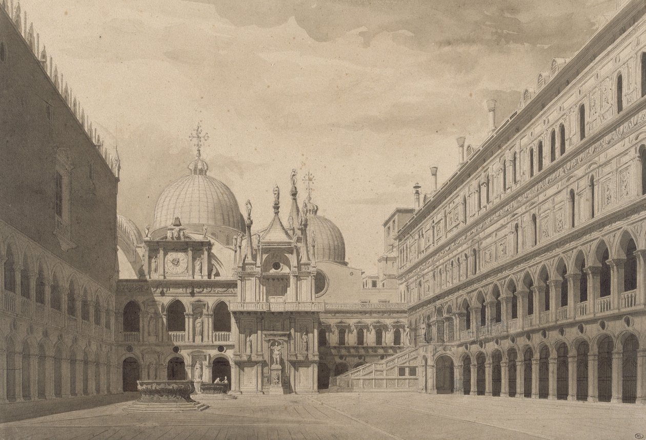 Nádvoří Dóžecího paláce v Benátkách od Charles Garnier