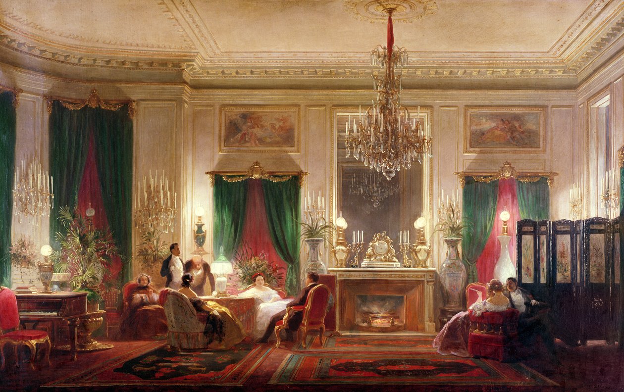 Salon princezny Mathilde Bonaparte (1820-1904) Rue de Courcelles, Paříž, 1859 od Charles Giraud