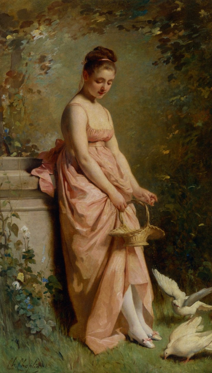 Krmení holubic od Charles Joshua Chaplin