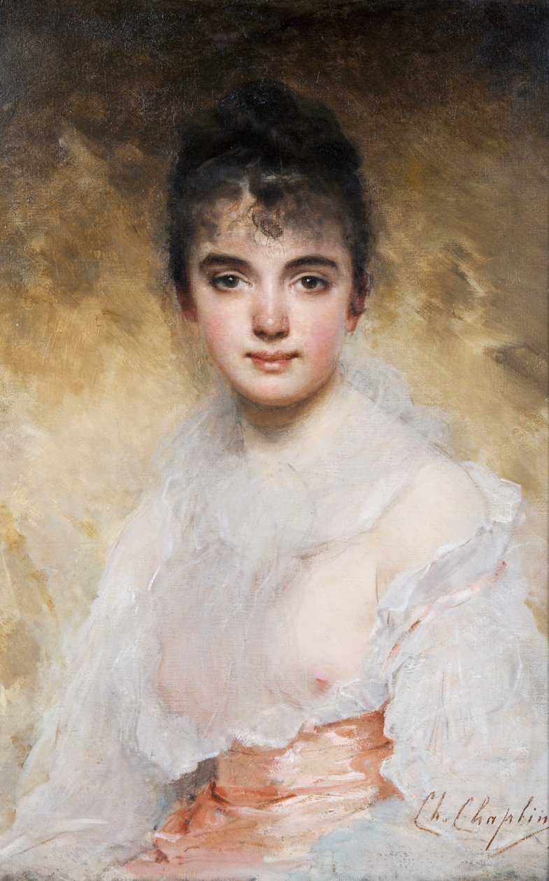 Portrét mladé ženy od Charles Joshua Chaplin