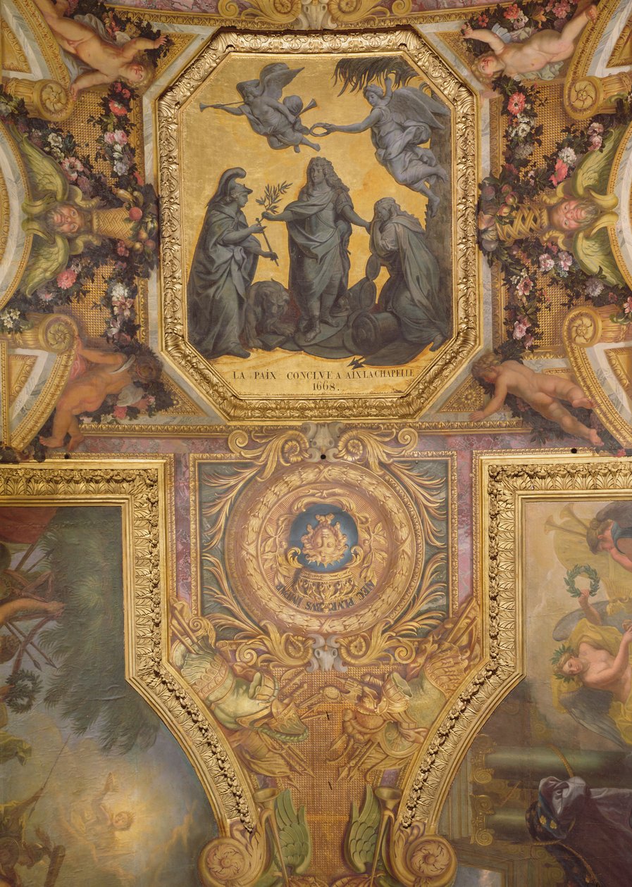Mír učiněn v Aix-la-Chapelle v roce 1668, Stropní malba z Galerie des Glaces od Charles Le Brun
