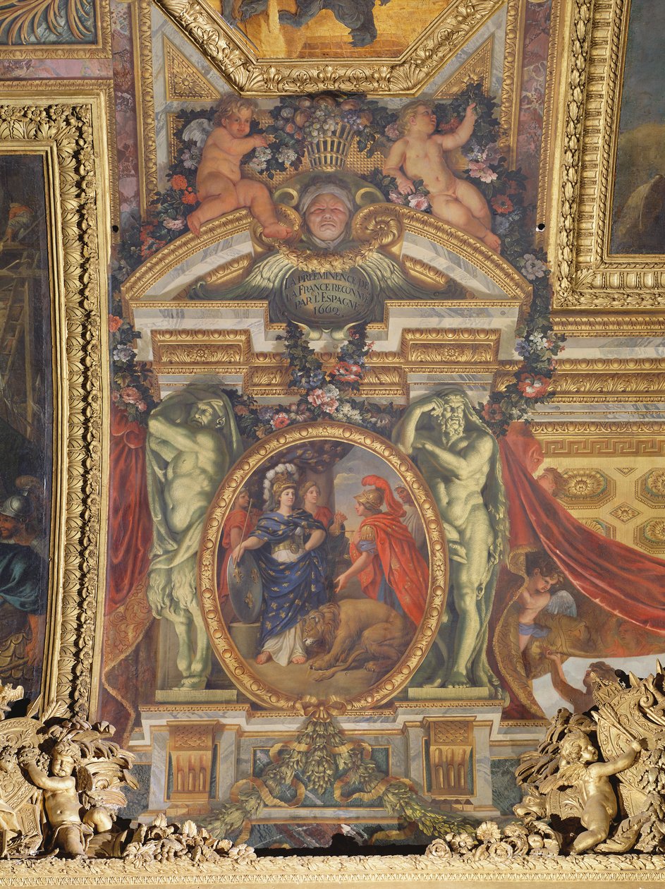 Španělsko uznává premienci Francie v roce 1662, Stropní malba z Galerie des Glaces od Charles Le Brun