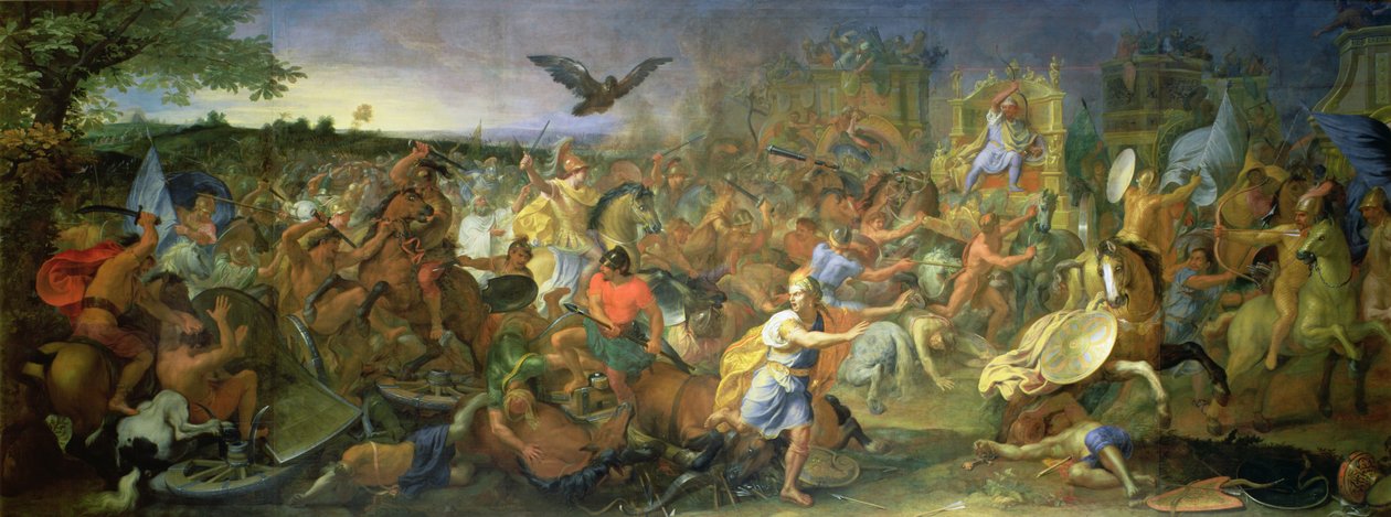 Bitva u Arbely (nebo Gaugamela) 331 př.nl, kolem roku 1673 od Charles Le Brun