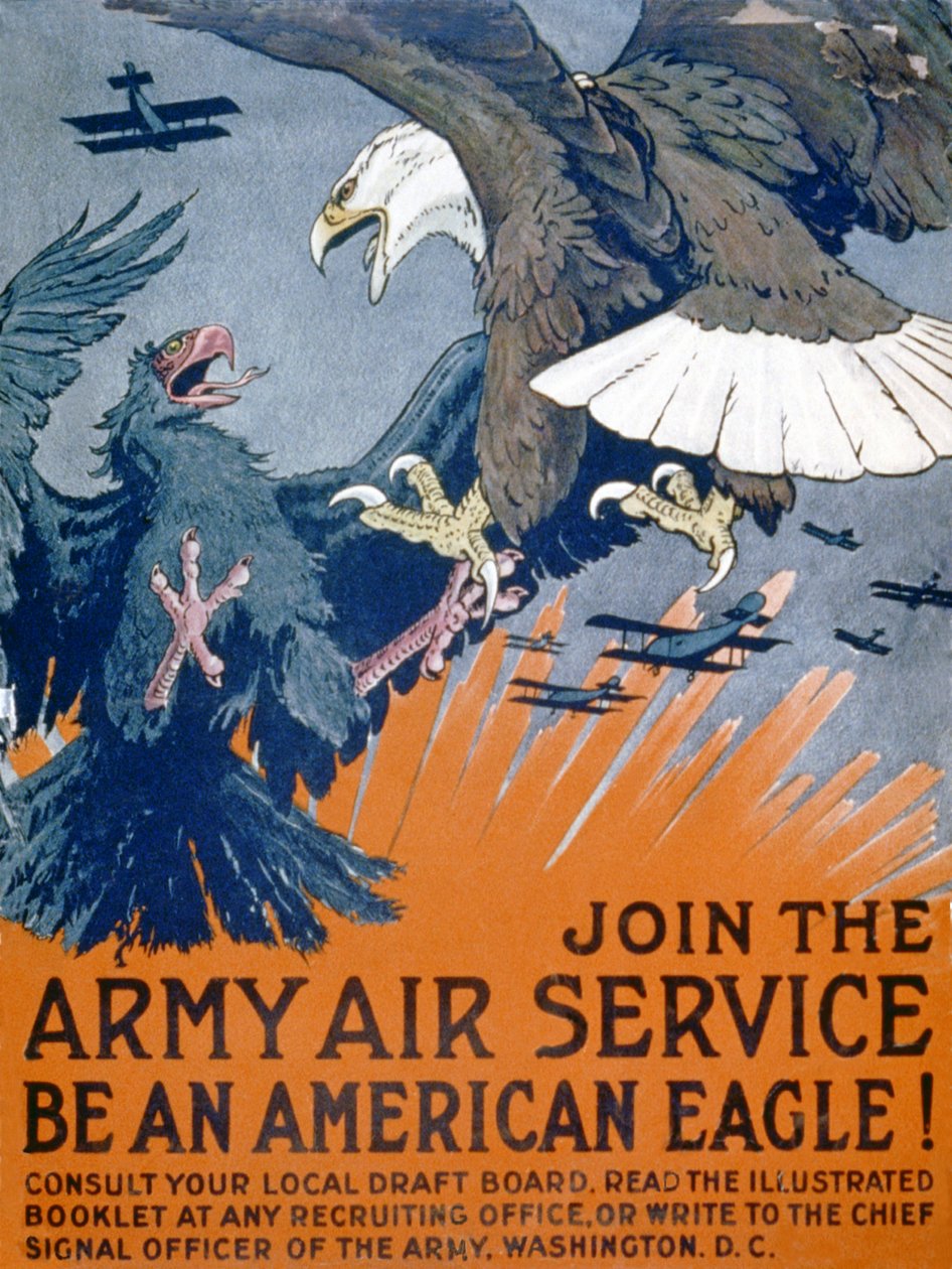 Připojte se k armádní letecké službě, staňte se americkým orlem!, kolem roku 1917 od Charles Livingston Bull