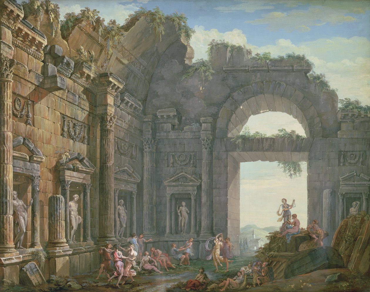 Architektonické ruiny od Charles Louis Clerisseau